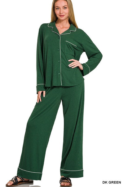 Lazy Days Pajama Set-Green