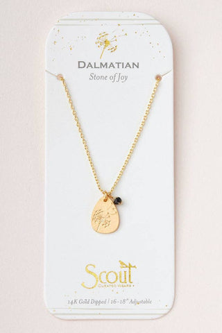 Stone Intention Charm Necklace - Dalmatian/Gold