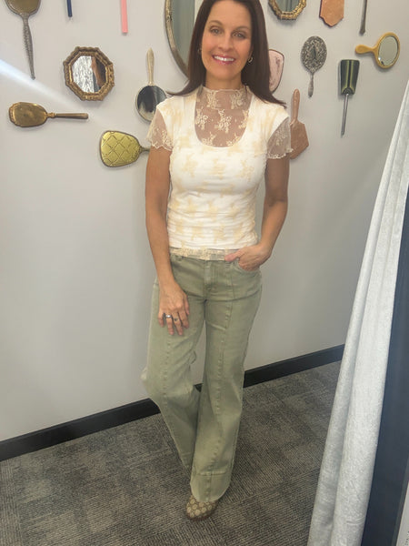 Short Sleeve Lace Top