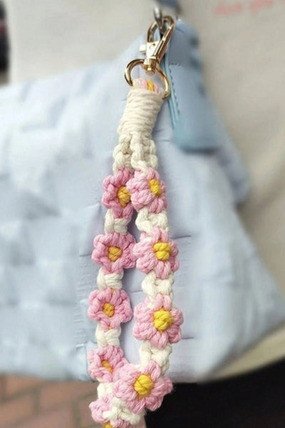 Floral Macrame Keychain