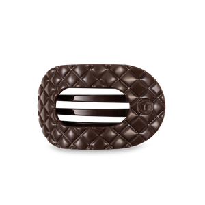 Flat Round Hair Clip | Medium | Truly Taupe Quilted