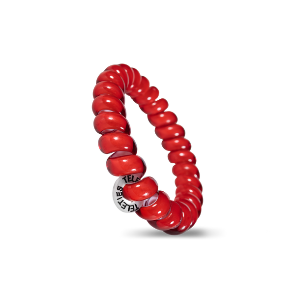 Scarlet Red - Small Spiral Hair Coils, Hair Ties, 3-pack