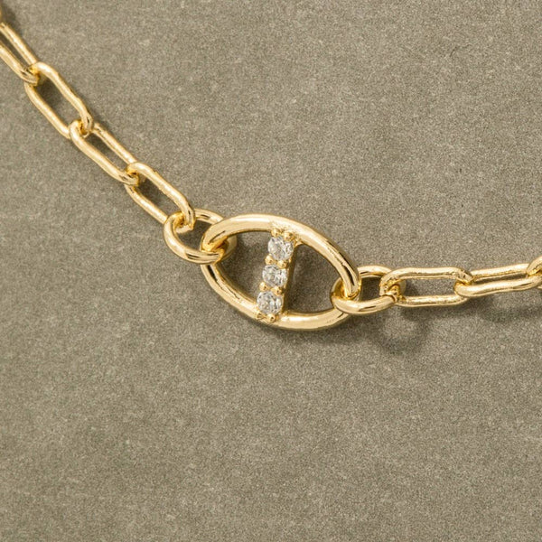 Pave Anchor Chain Necklace