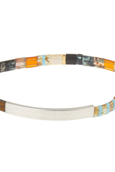 Good Karma Miyuki Bracelet | Gratitude - Earth/Sky/Silver