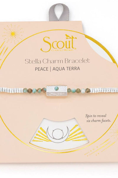 Stella Bracelet - Peace/Aqua Terra/Silver