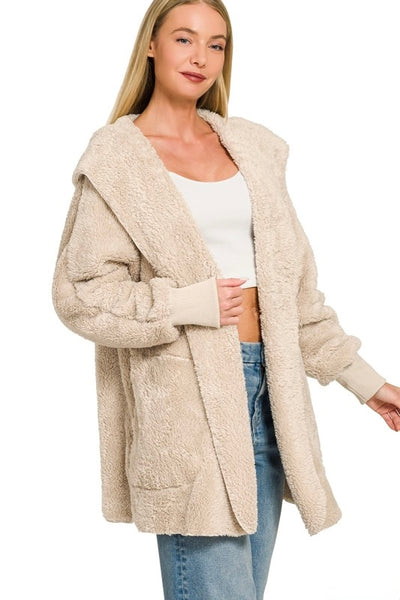 Hooded Faux Fur Jacket