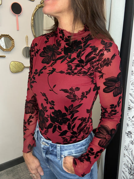 Floral Mesh Top