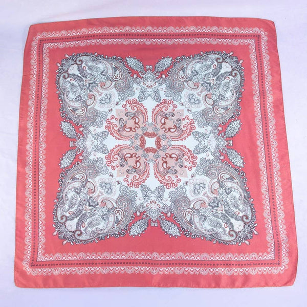 Paisley Print Satin Square Scarf
