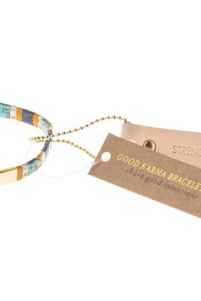 Good Karma Miyuki Bracelet | Strength & Grace - Indigo/Gold