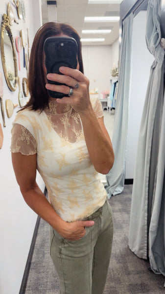 Short Sleeve Lace Top