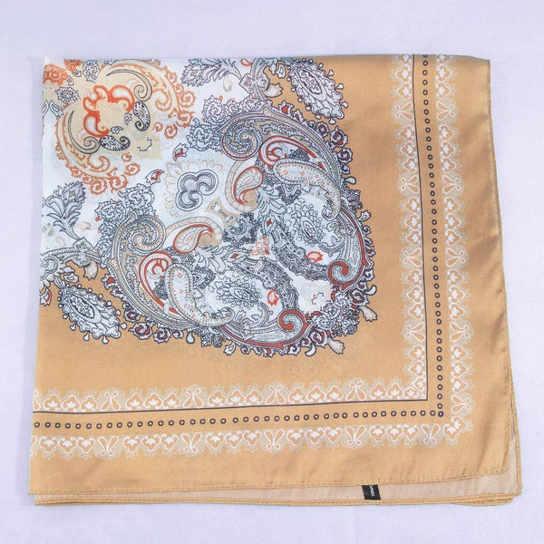 Paisley Print Satin Square Scarf