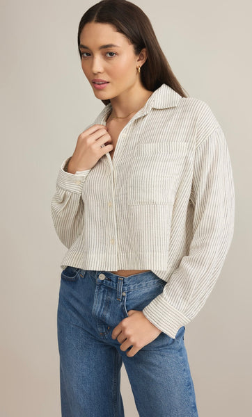 Del Mar Cotton Gauze Striped Shirt