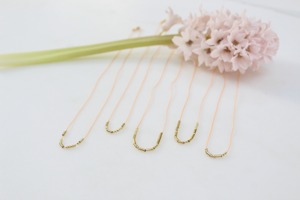 Morse Code Necklace - Gold - BLESSED