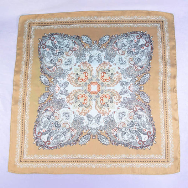 Paisley Print Satin Square Scarf
