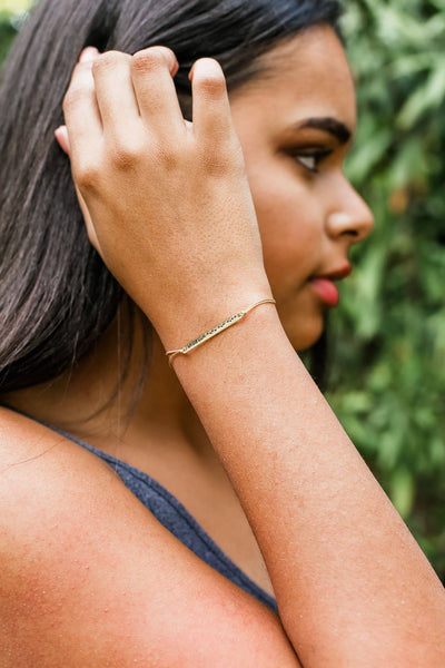 Morse Code Bar Bracelet - LUCKY
