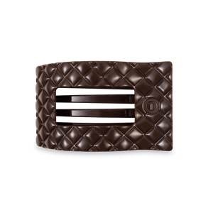 Flat Rectangle Hair Clip | Medium | Truly Taupe Quilted