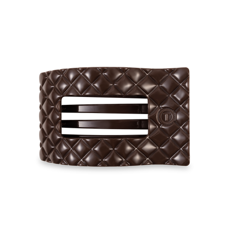 Flat Rectangle Hair Clip | Medium | Truly Taupe Quilted