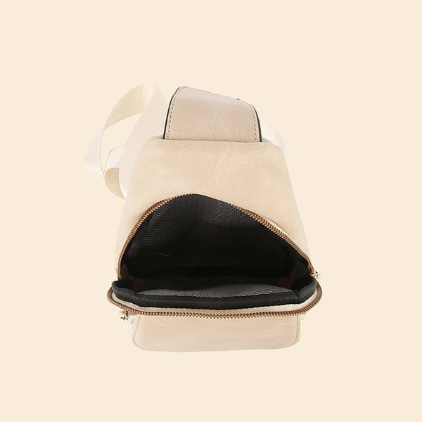Vegan Leather Sling Bag - Nude