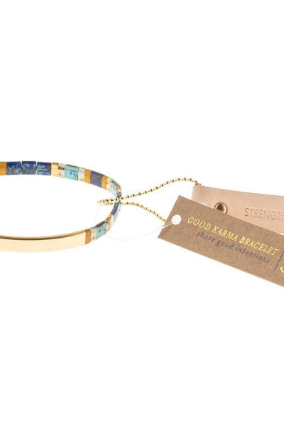 Good Karma Miyuki Bracelet | Strength & Grace - Indigo/Gold