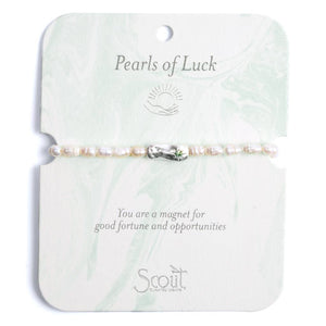 Pearl Affirmation Bracelet - Luck/Silver