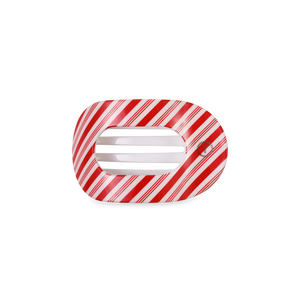 Flat Round Hair Clip | Small | Candy Cane Crush