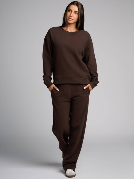 CMFRT Halo Lightweight Crop Crew - Espresso