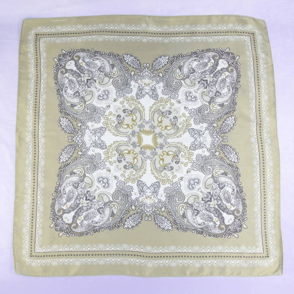 Paisley Print Satin Square Scarf