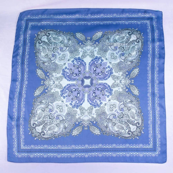 Paisley Print Satin Square Scarf