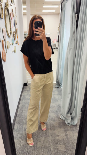Straight Leg Utility Pocket Denim - Mocha
