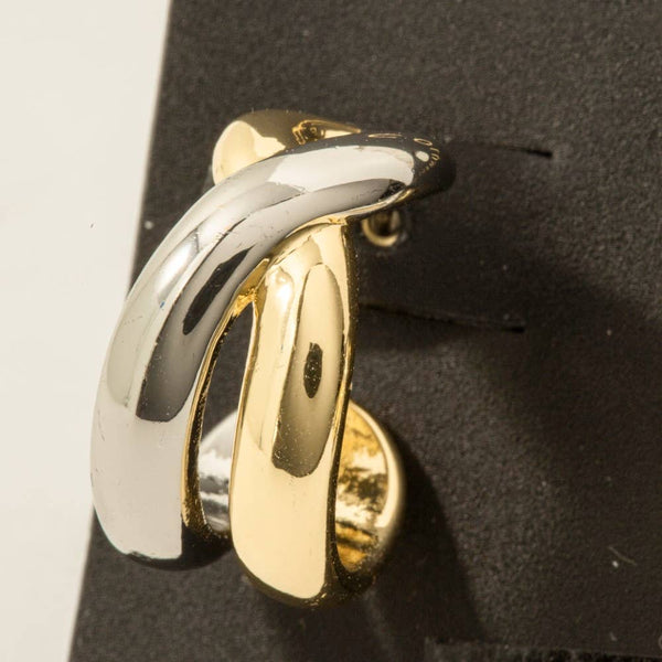 Two Tone Loop Hoop Earrings