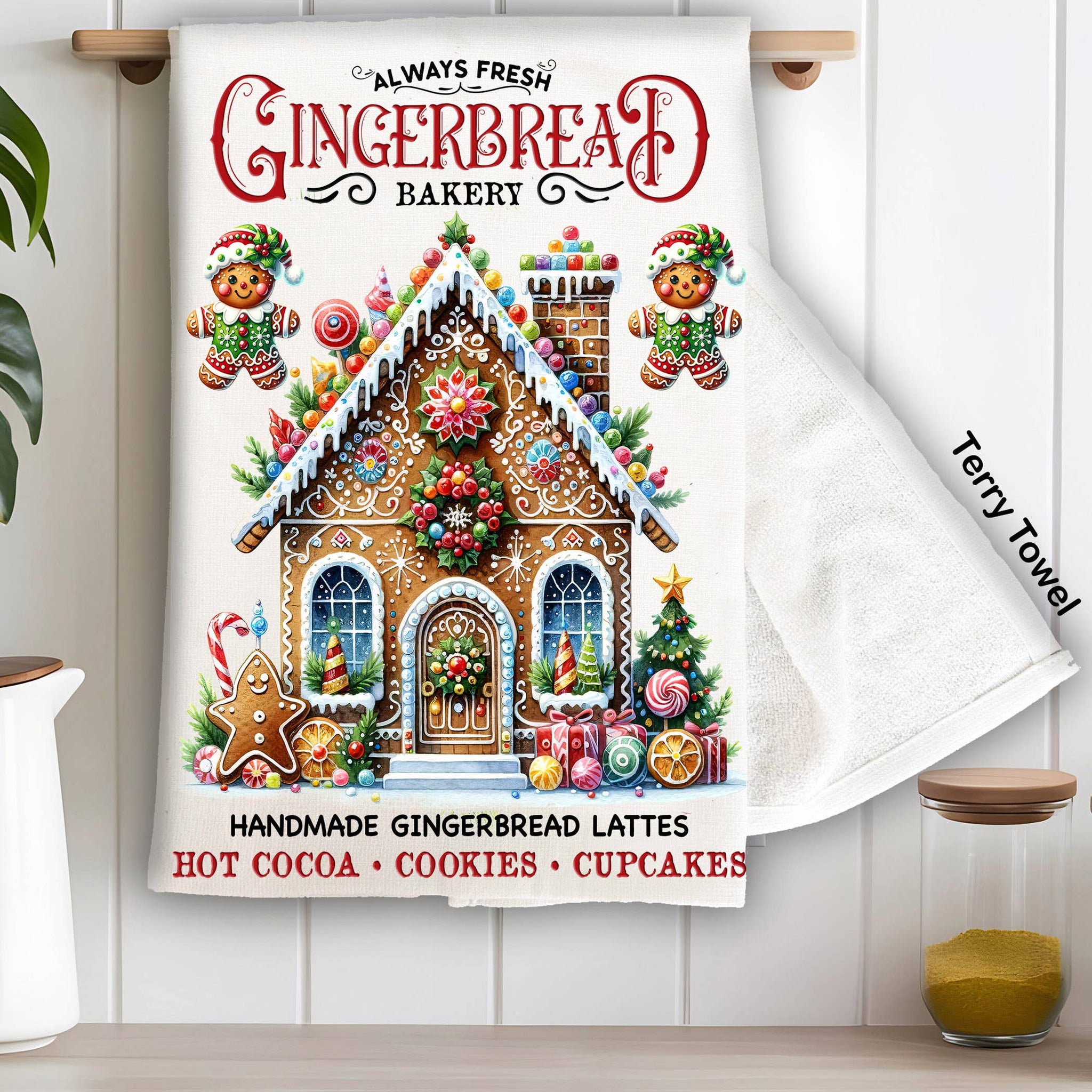 Gingerbread House Kitchen Terry Towel