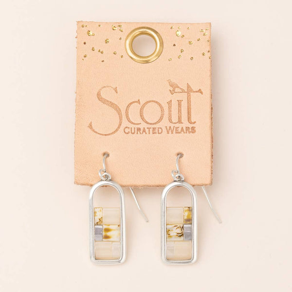 Good Karma Miyuki Frame Earring - Ivory/Silver