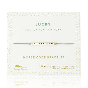 Morse Code Bar Bracelet - LUCKY