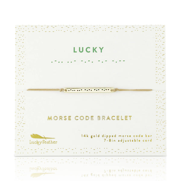 Morse Code Bar Bracelet - LUCKY