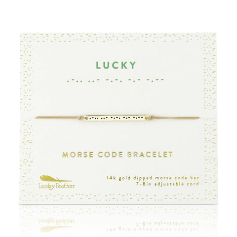 Morse Code Bar Bracelet - LUCKY
