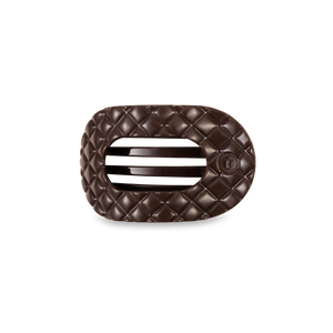 Flat Round Hair Clip | Small | Truly Taupe Quilted