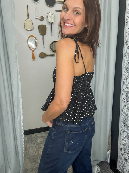 Polka Dot Peplum Top