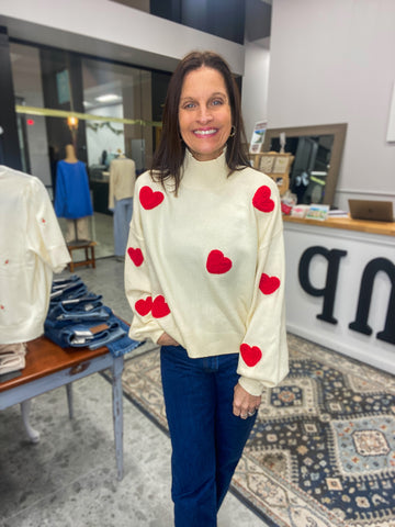 Embroidered Heart Sweater