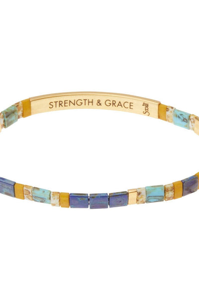 Good Karma Miyuki Bracelet | Strength & Grace - Indigo/Gold