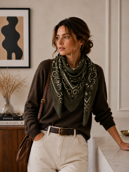 Bandana Scarf: Olive Green