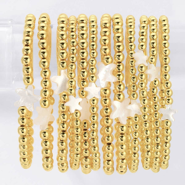 Assorted Starfish Stretch Bracelets: Gold