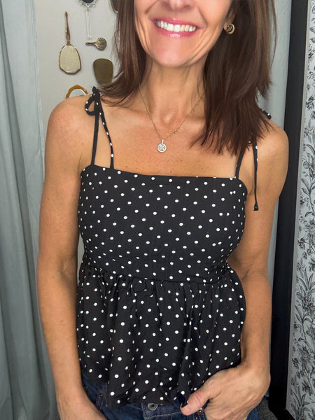 Polka Dot Peplum Top