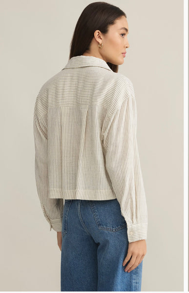 Del Mar Cotton Gauze Striped Shirt