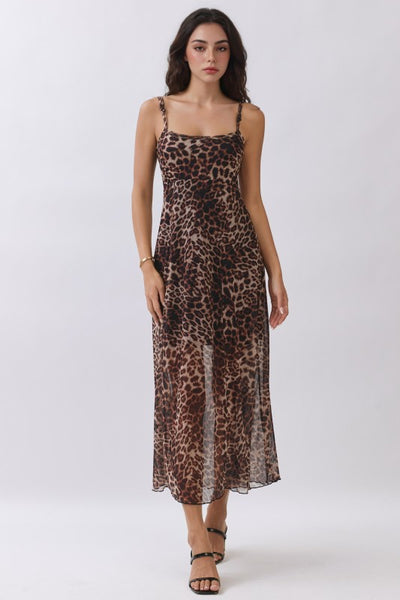 Leopard Mesh Dress