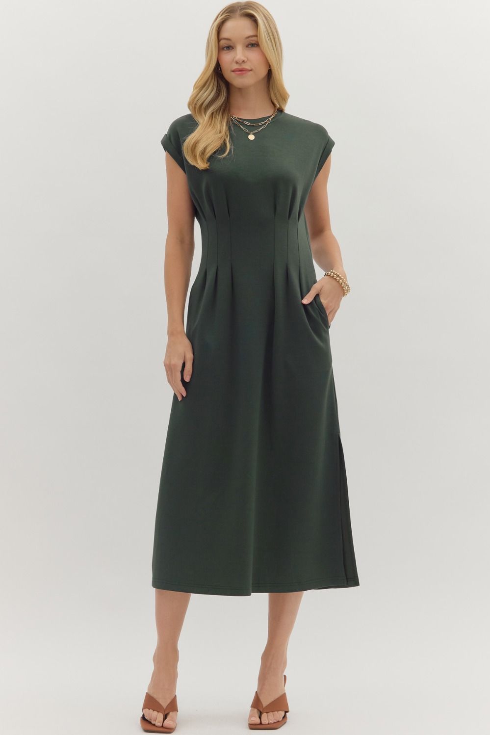 Cap Sleeve Midi Dress