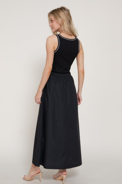 Contrast Knit Maxi Dress