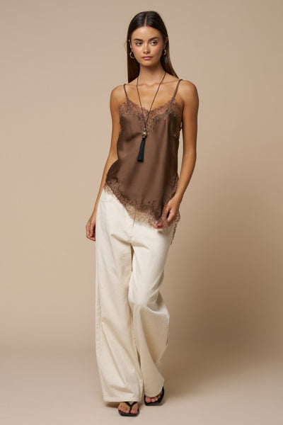 Asymmetric Lace Cami Top