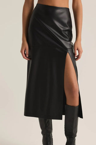 Metropolitan Faux Leather Midi Skirt