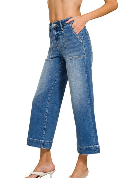Zenana Wide Leg Cropped Denim