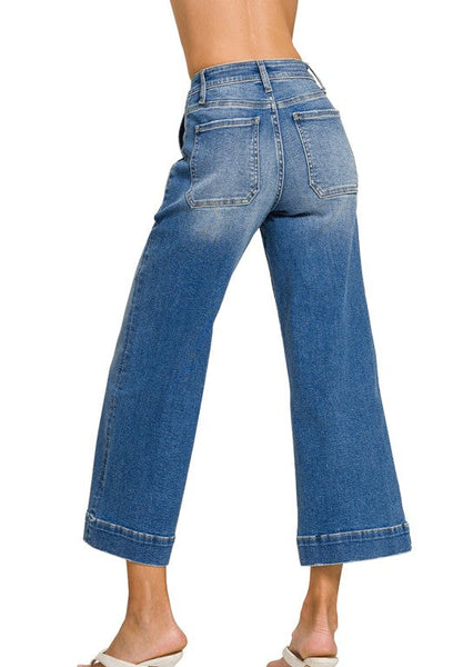 Zenana Wide Leg Cropped Denim